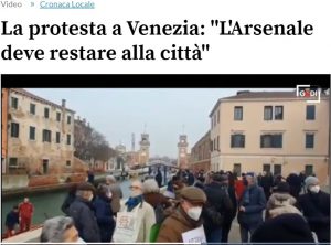 La protesta a Venezia_ L'Arsenale deve restare alla città