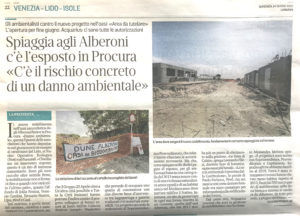 Spiaggia agli Alberoni_Esposto in procura