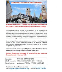 Arsenale ricorso al Tar