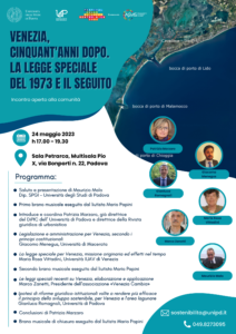 Locandina 24 maggio 2023 - VENEZIA 50 ANNI DOPO - Festival sviluppo sostenibile (Università di Padova)